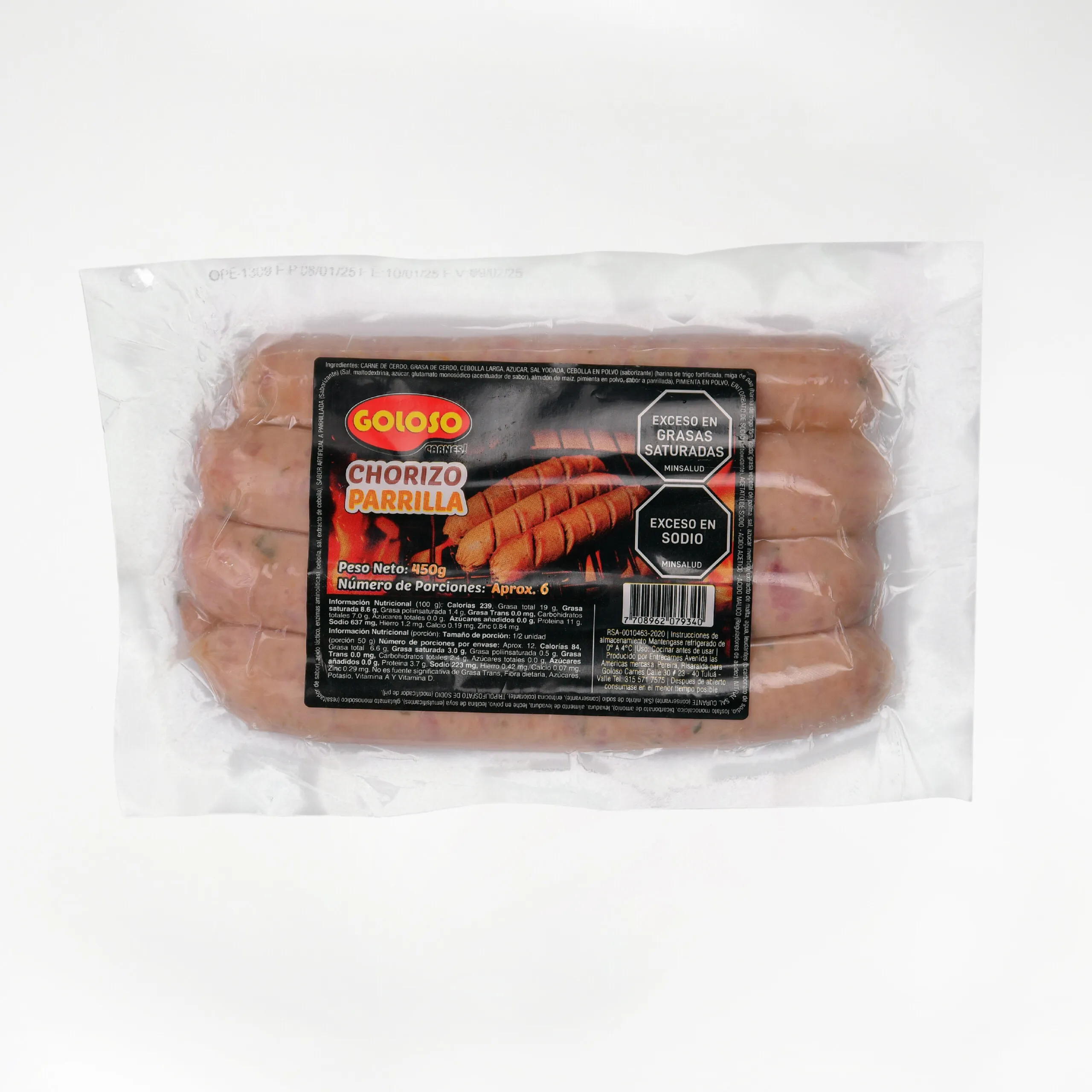 CHORIZO PARRILLA GOLOSO X6 UN